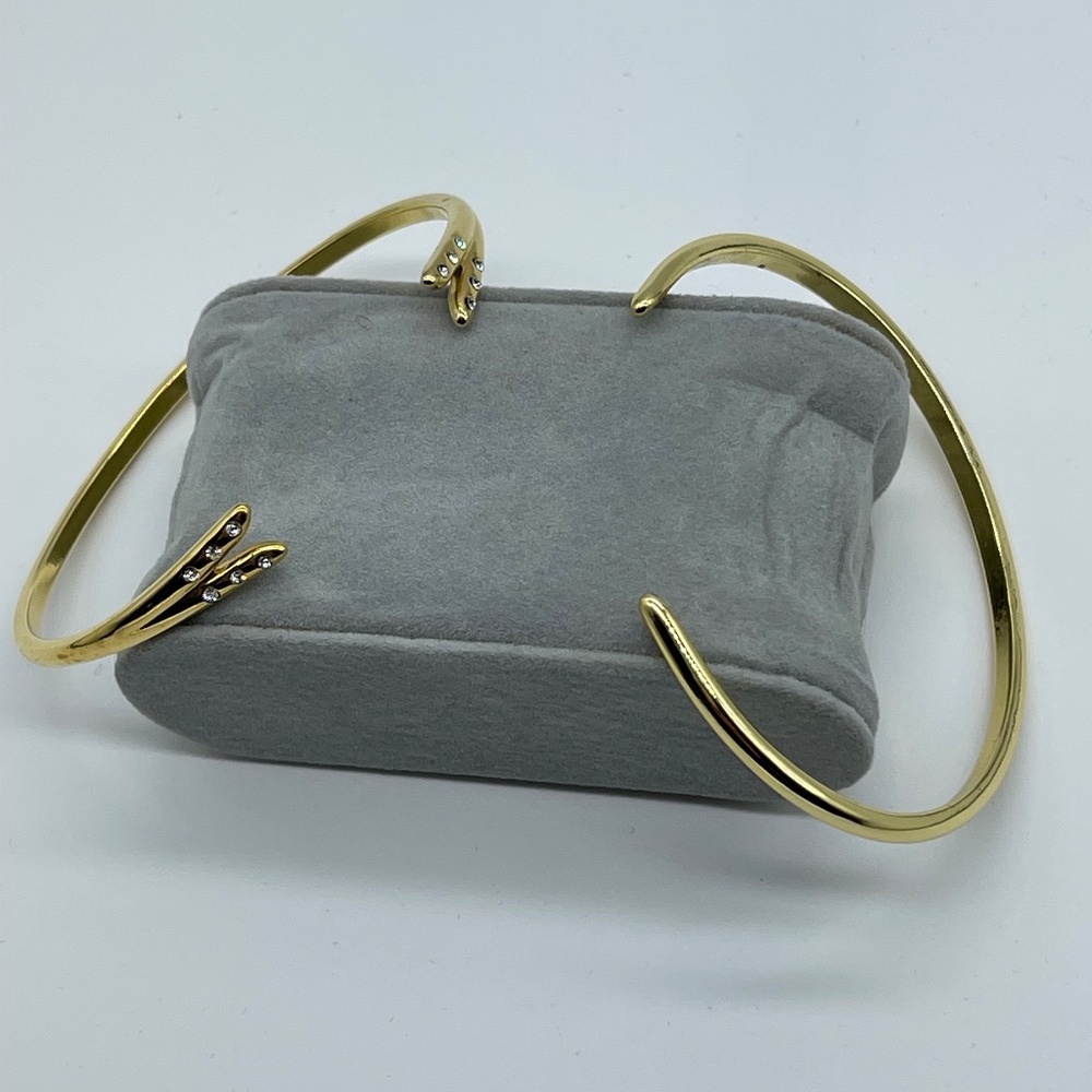 Gold Tone Cuff Bracelets Set of 2